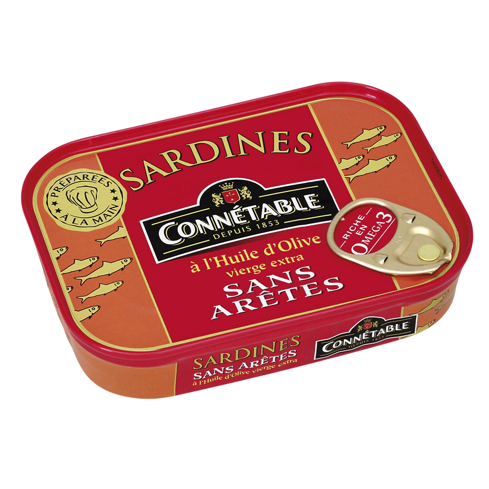 Sardines sans arêtes à l'huile d'olive CONNETABLE, 115g