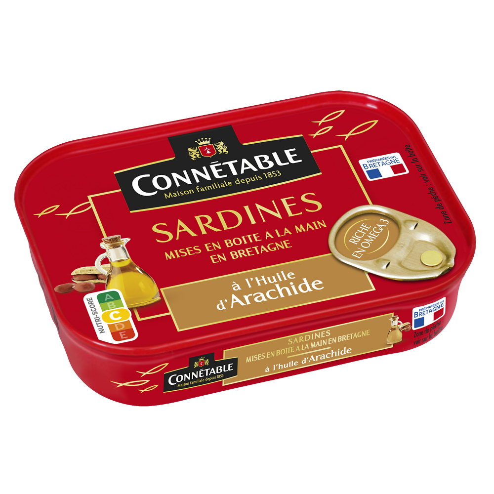 Sardines à l'huile d'arachide CONNETABLE, 115g