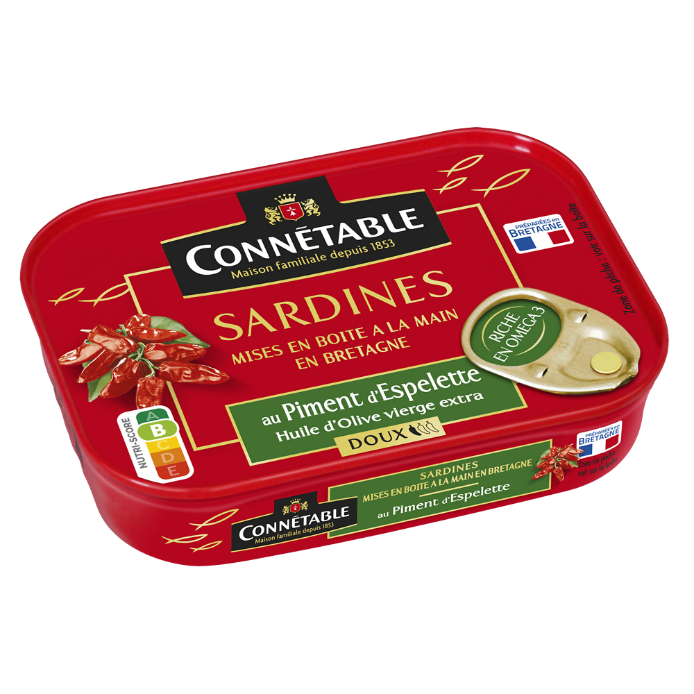 Sardines à l'huile d'olive et au piment d'Espelette CONNÉTABLE, 115g