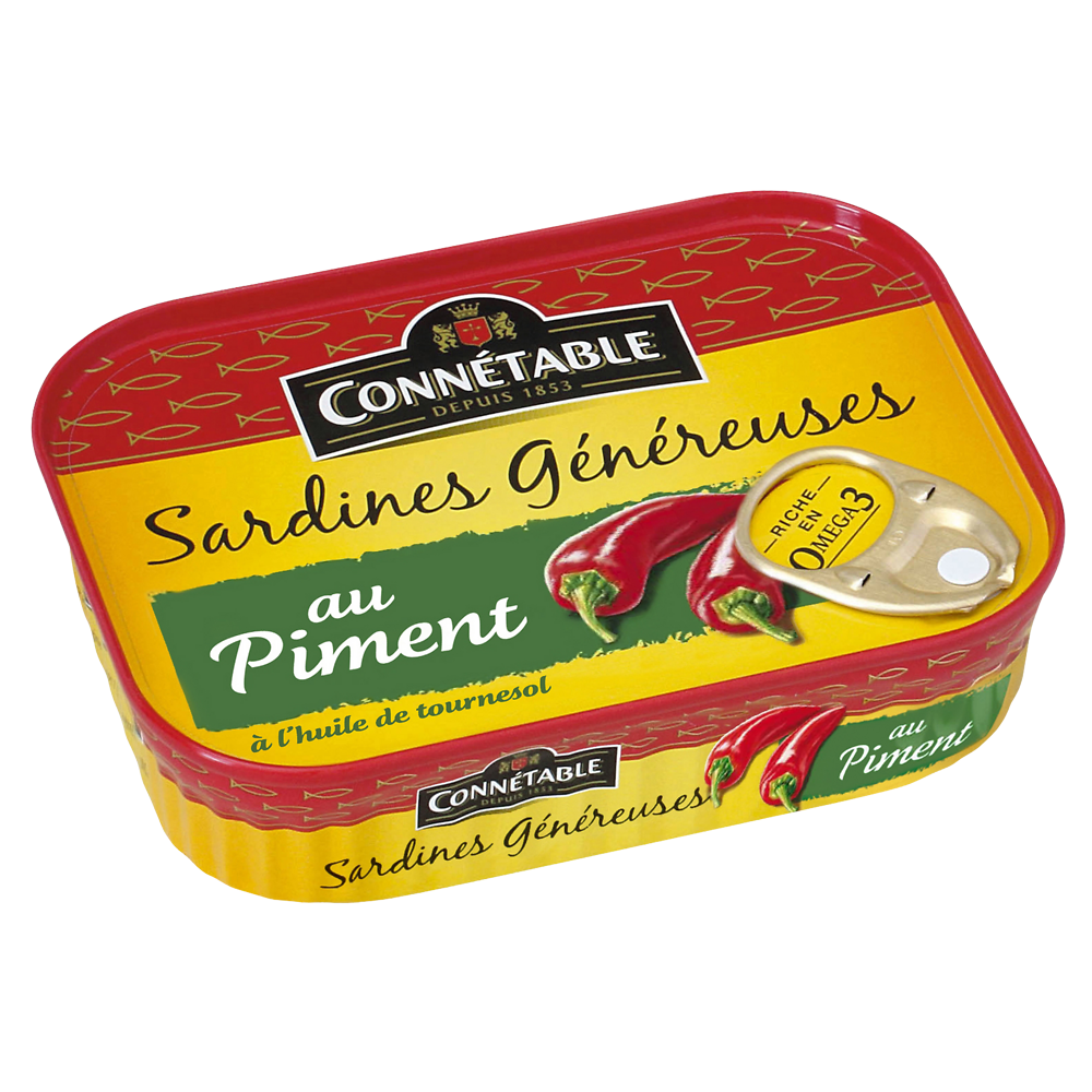 Sardines Généreuses au piment CONNETABLE, 140g