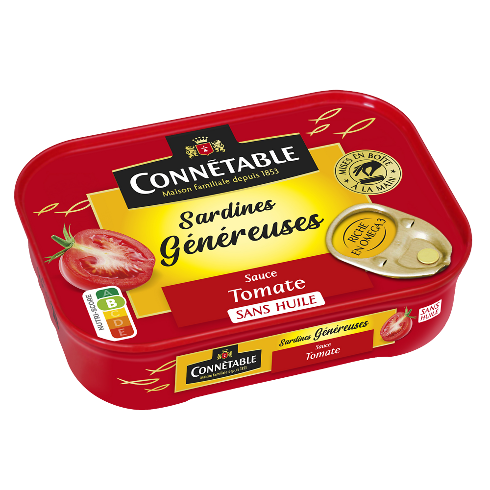 Sardines Généreuses à la tomate et aux petits légumes CONNETABLE, 140g