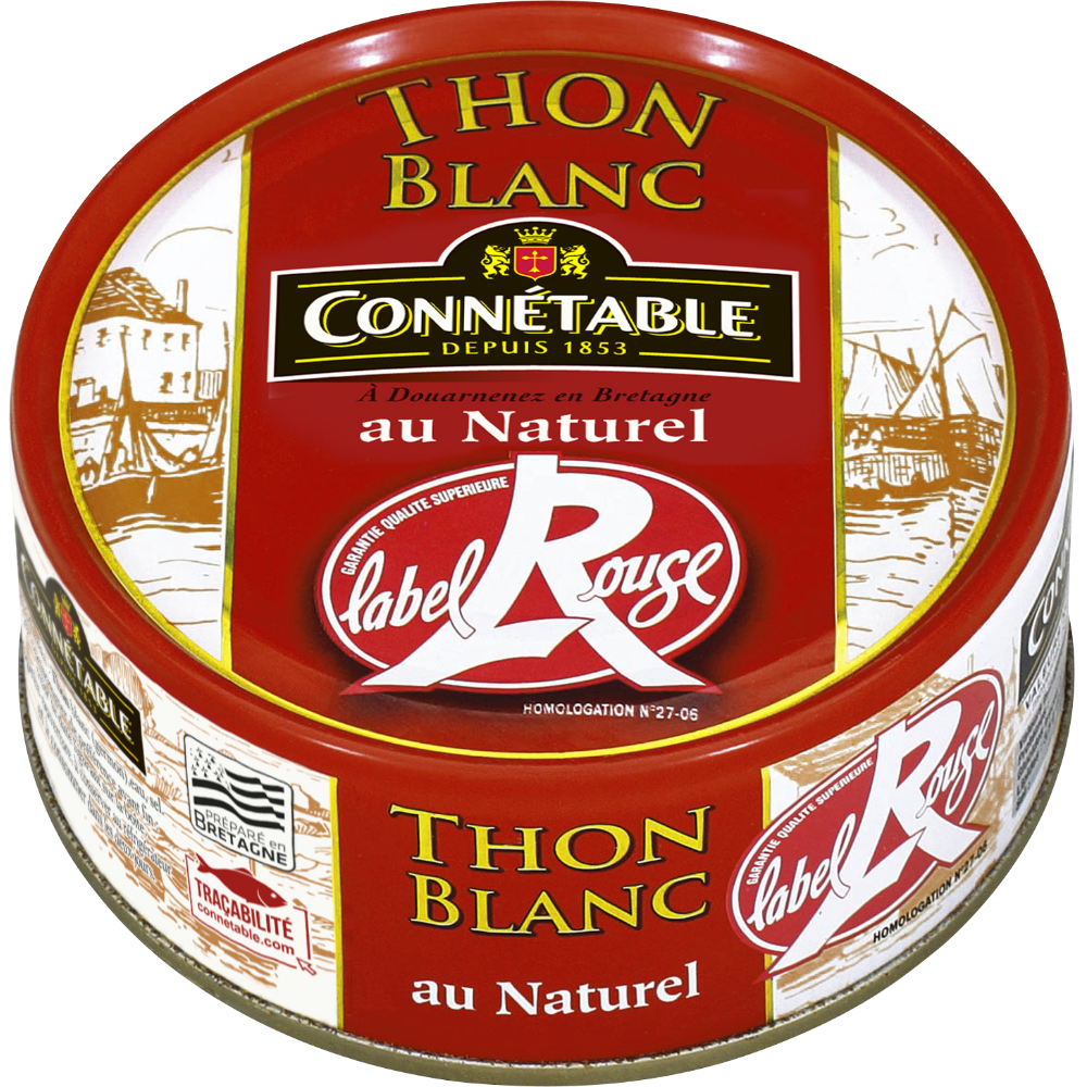 Thon blanc germon au naturel Label Rouge CONNETABLE, 120g