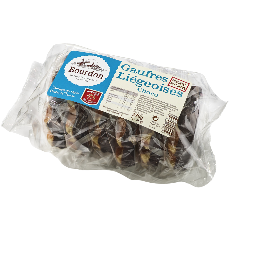 Gaufres Liègeoises chocolat BOURDON, 390g