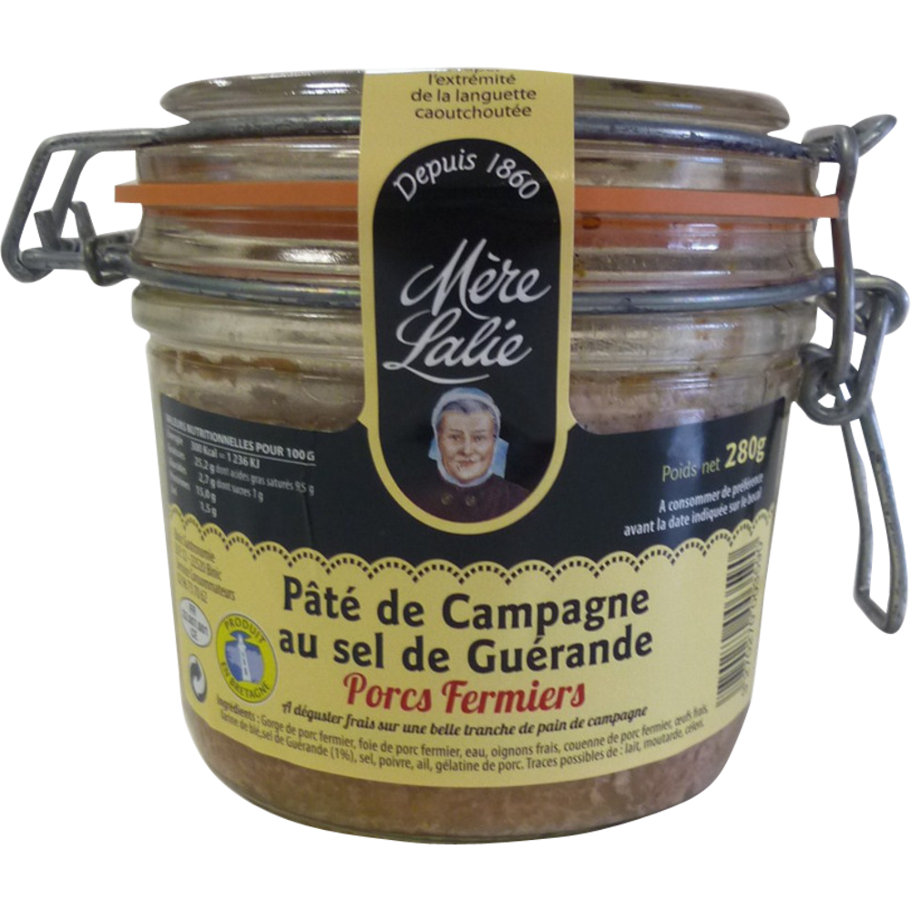 Pâté de campagne au sel de Guérande porc fermier MERE LALIE, 280g