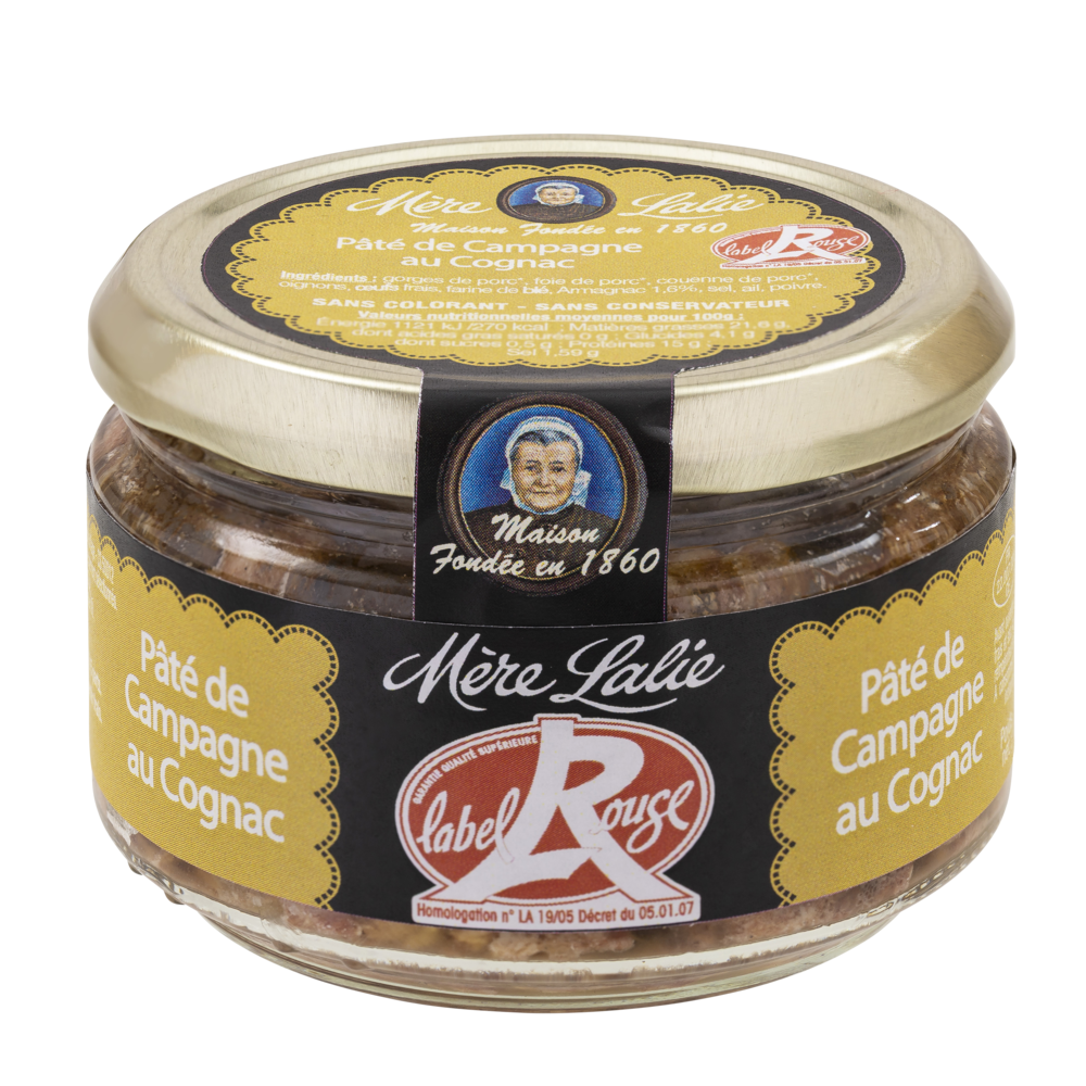 Pâté de campagne au cognac label rouge MERE LALIE, 180g