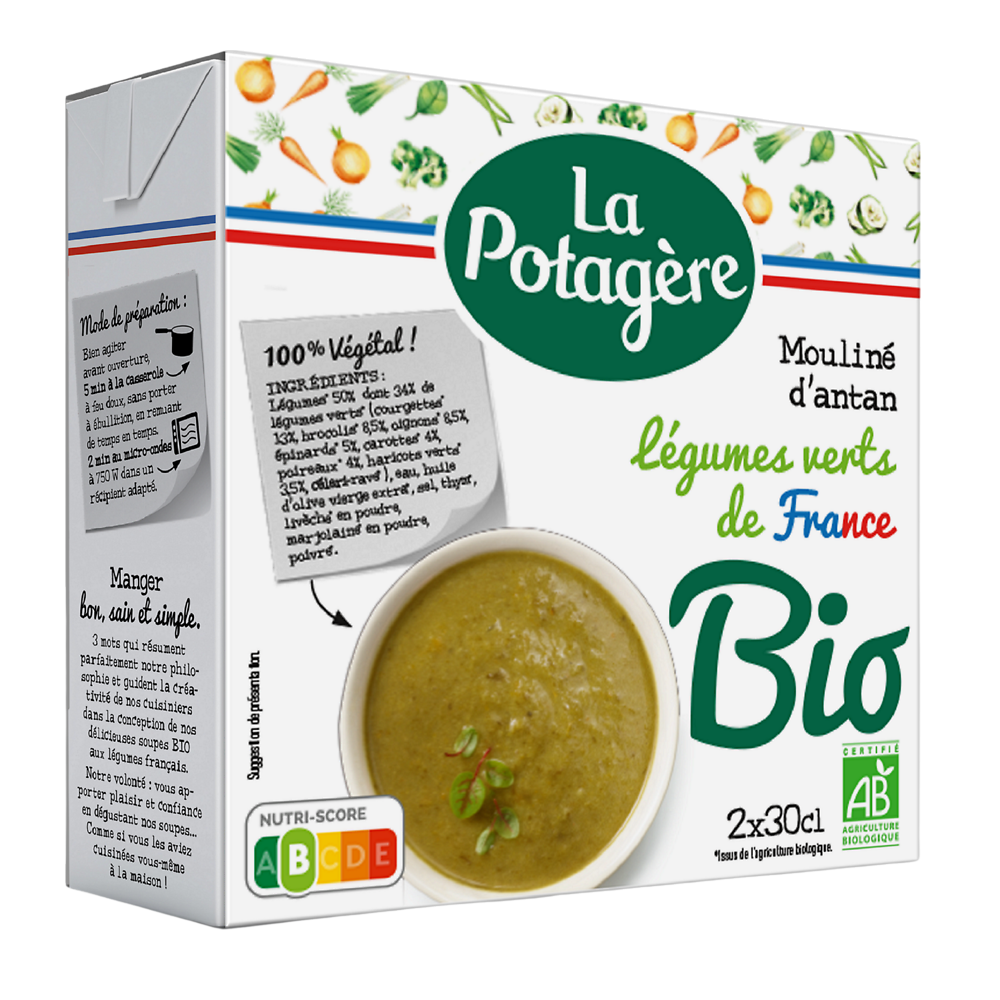 Mouliné d'Antan aux légumes verts bio LA POTAGERE, 2x30cl