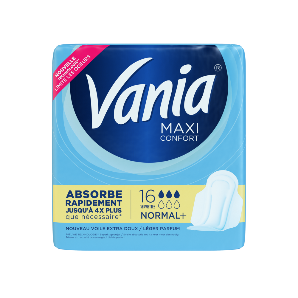 Serviettes hygiéniques maxi confort Normal Plus VANIA, x16