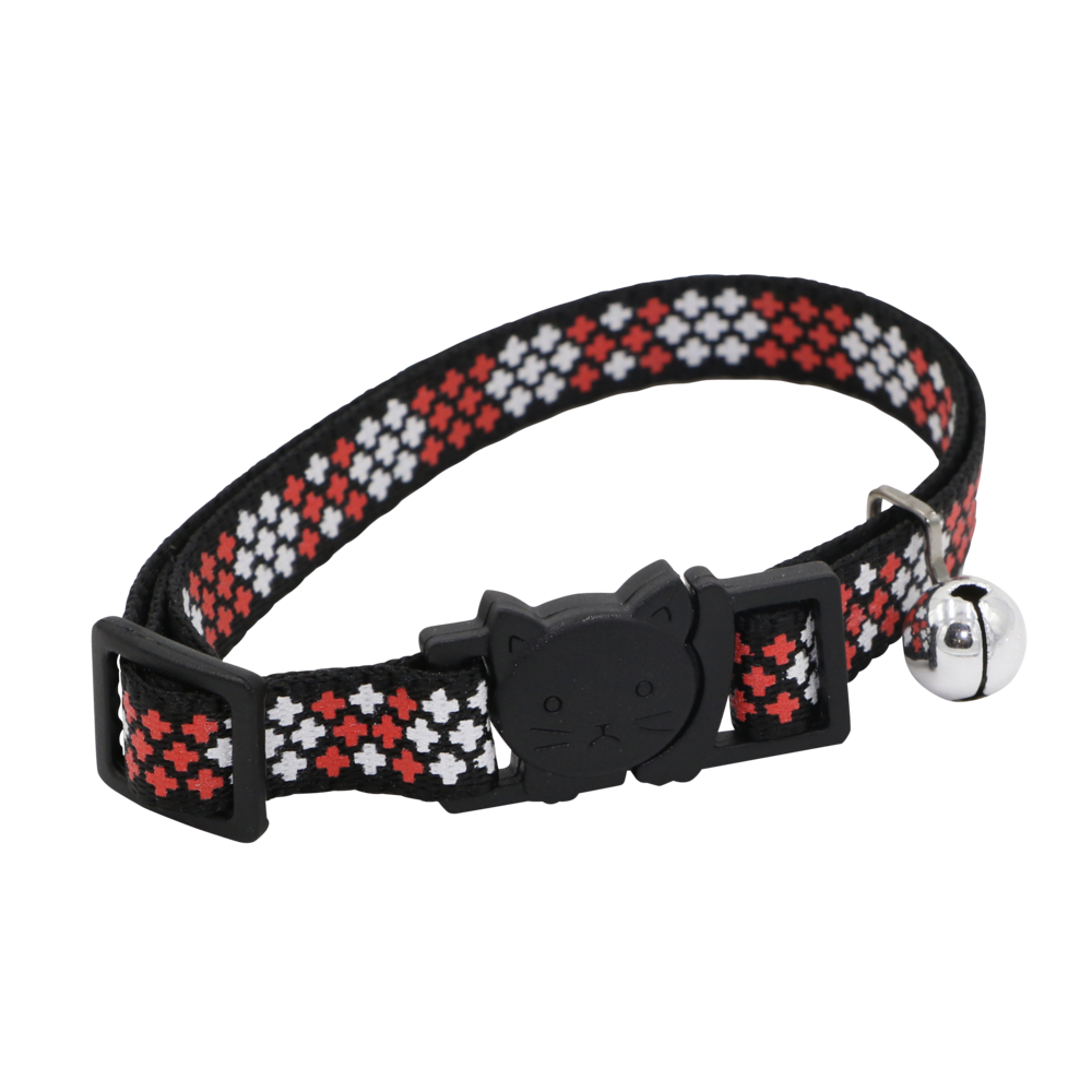 Collier cross refléchissant rouge pour chat AIME