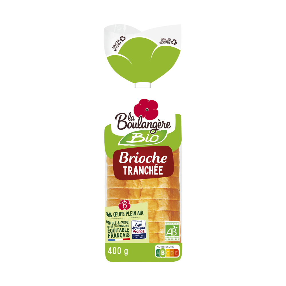 Brioche tranchée BIO LA BOULANGERE, 400g