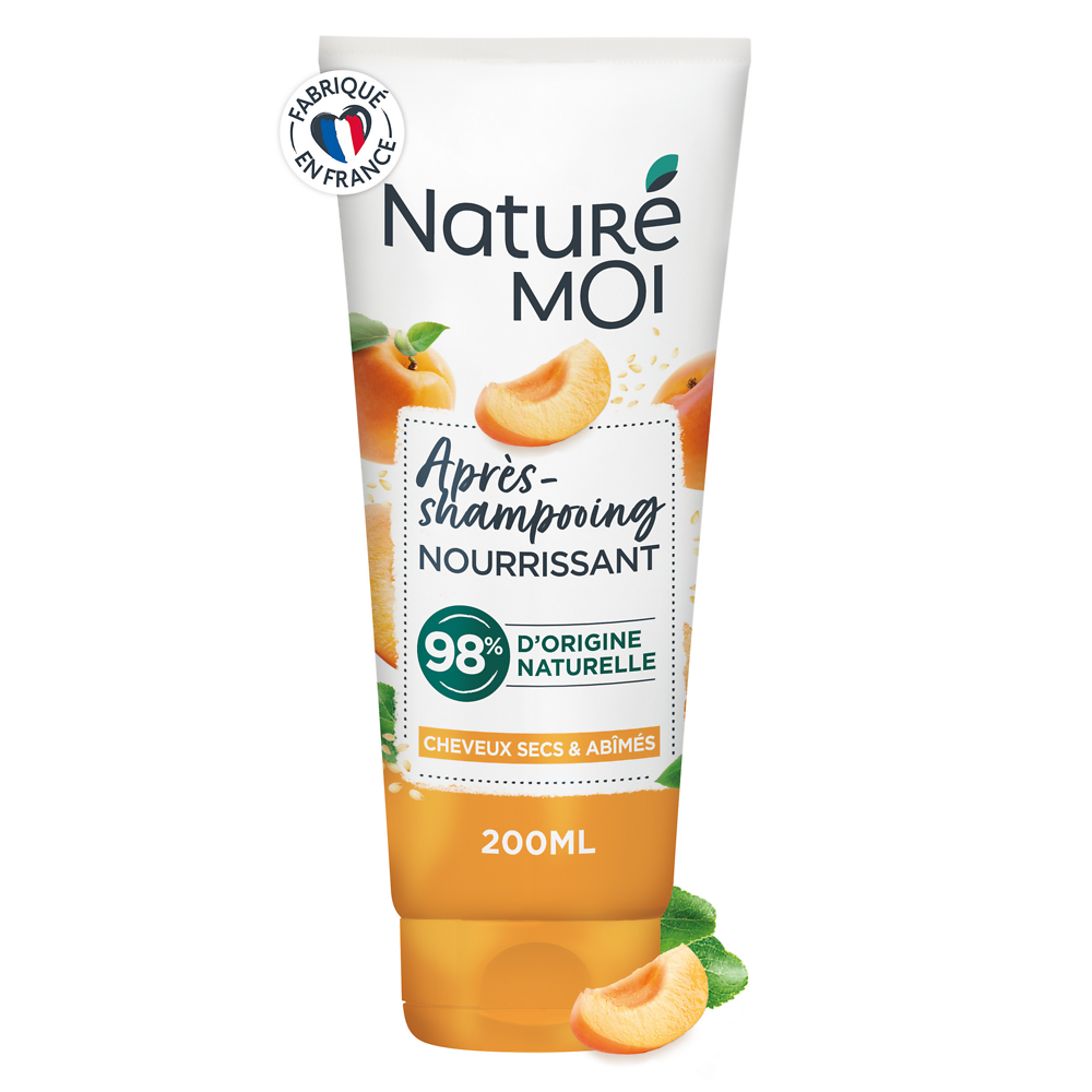 Après-shampooing nourrissant cheveux secs NATURE MOI, flacon de 200ml