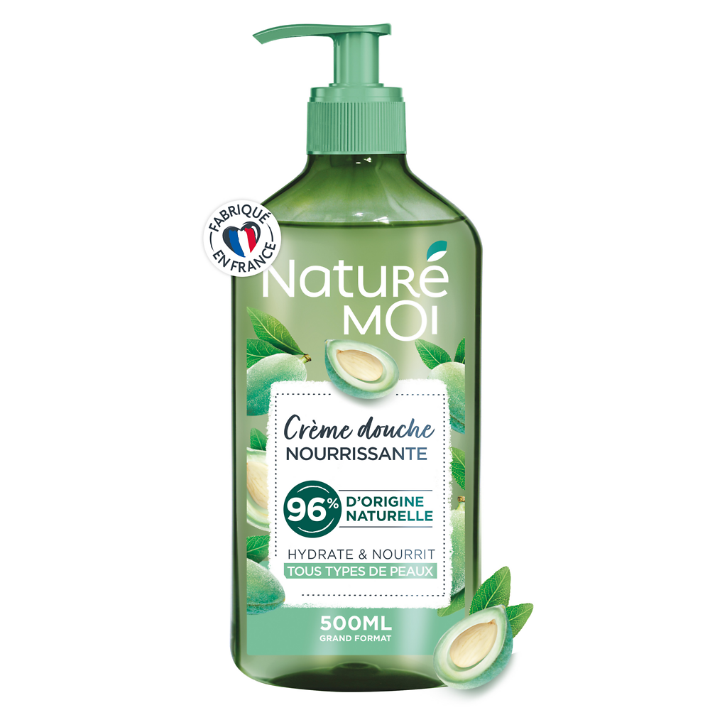 Crème douche hydratante amande NATURE MOI, flacon 500ml