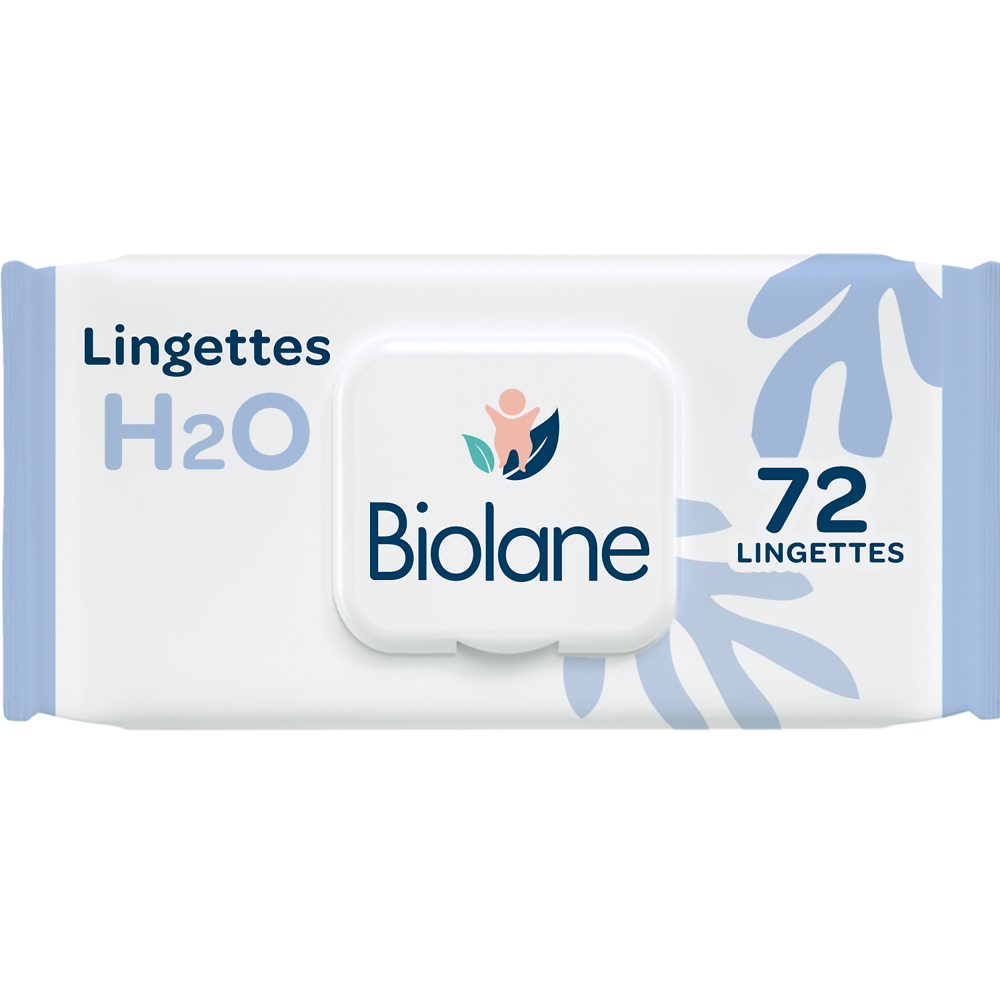 Lingettes épaisses H2O BIOLANE éco-recharge x72