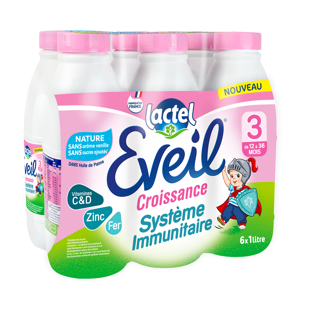 Lait infantile croissance système immunitaire EVEIL, 6x1 litre