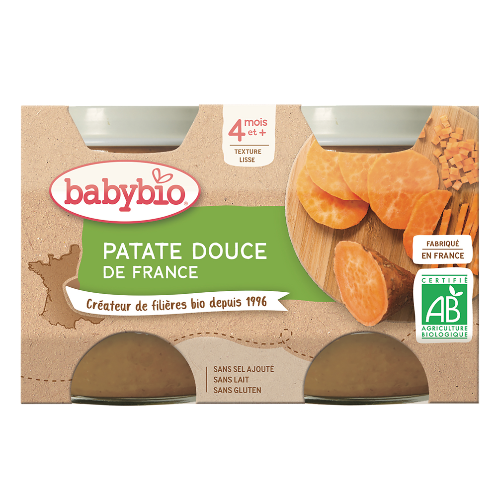 Pot patate douce BABYBIO, dès 4 mois, 2x130g