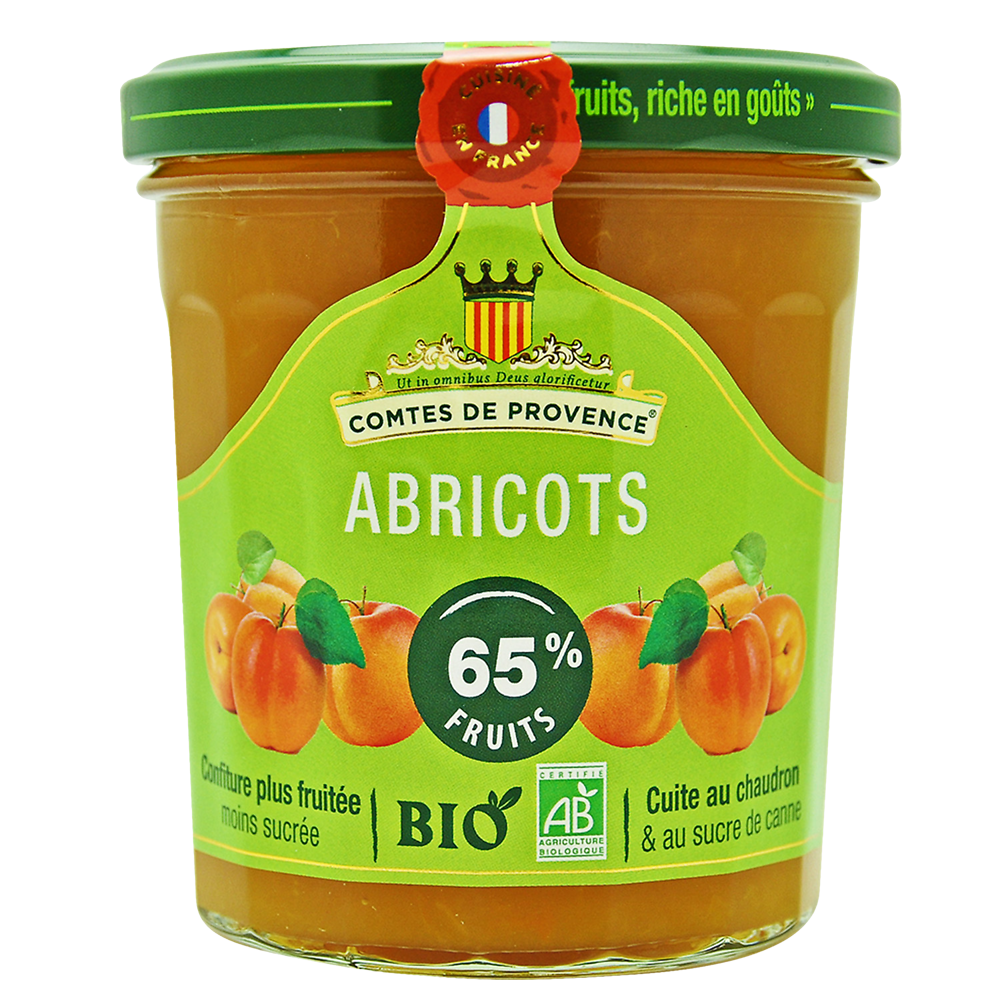 Confiture d'abricot bio LES COMTES DE PROVENCE, 350g