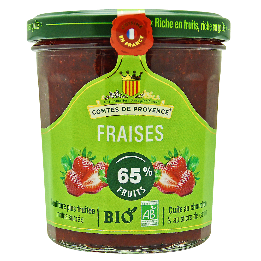 Confiture de fraise bio LES COMTES DE PROVENCE, 350g