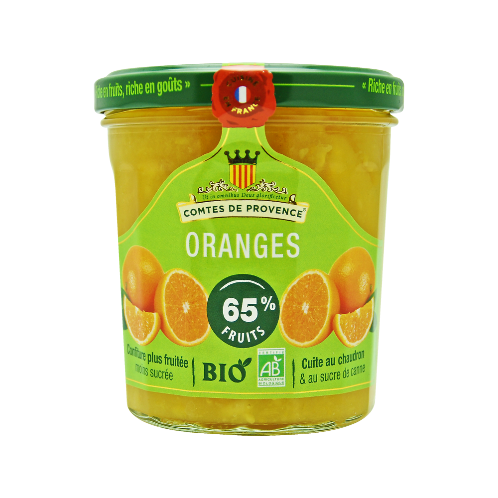 Confiture d'orange bio LES COMTES DE PROVENCE, 350g