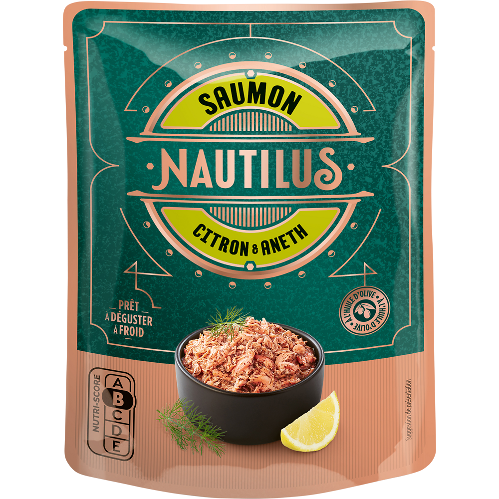 Saumon aneth citron huile d'olive NAUTILUS doypack 100g