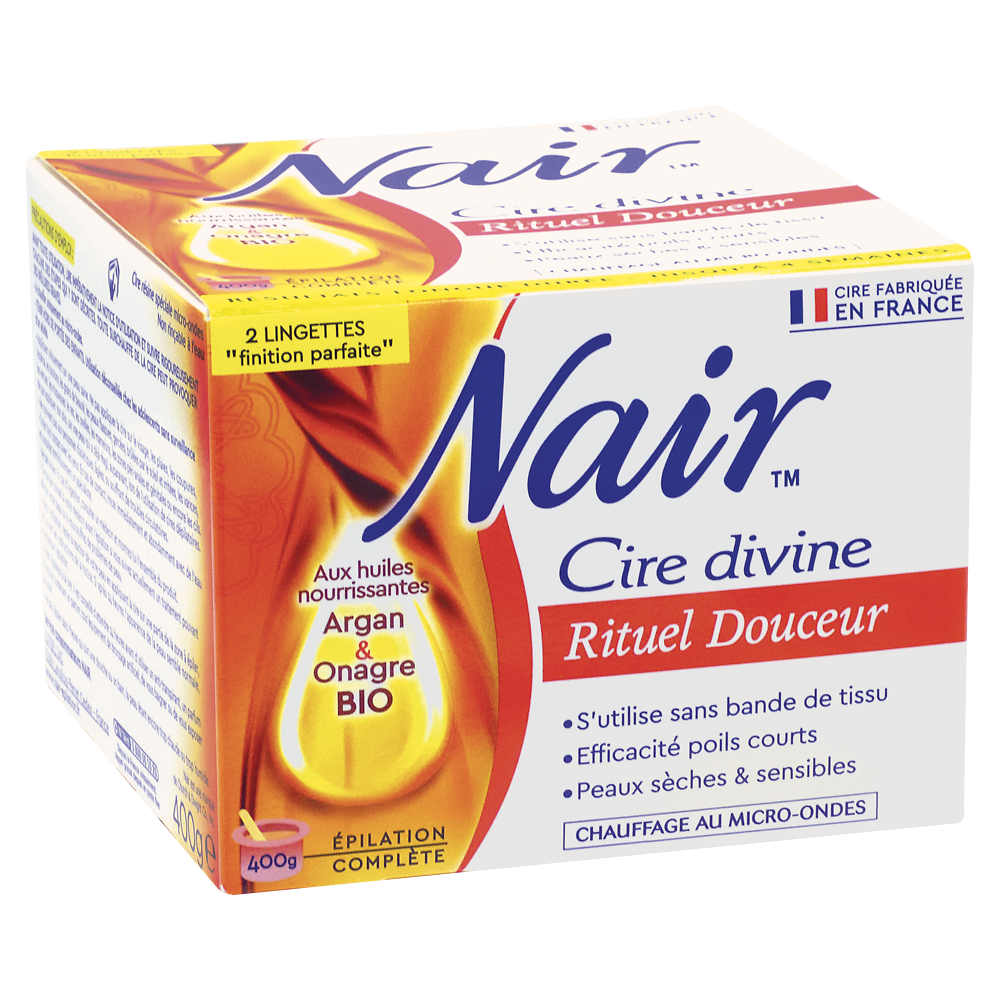 Cire dépilatoire Divine rituel douceur NAIR, pot de 400g