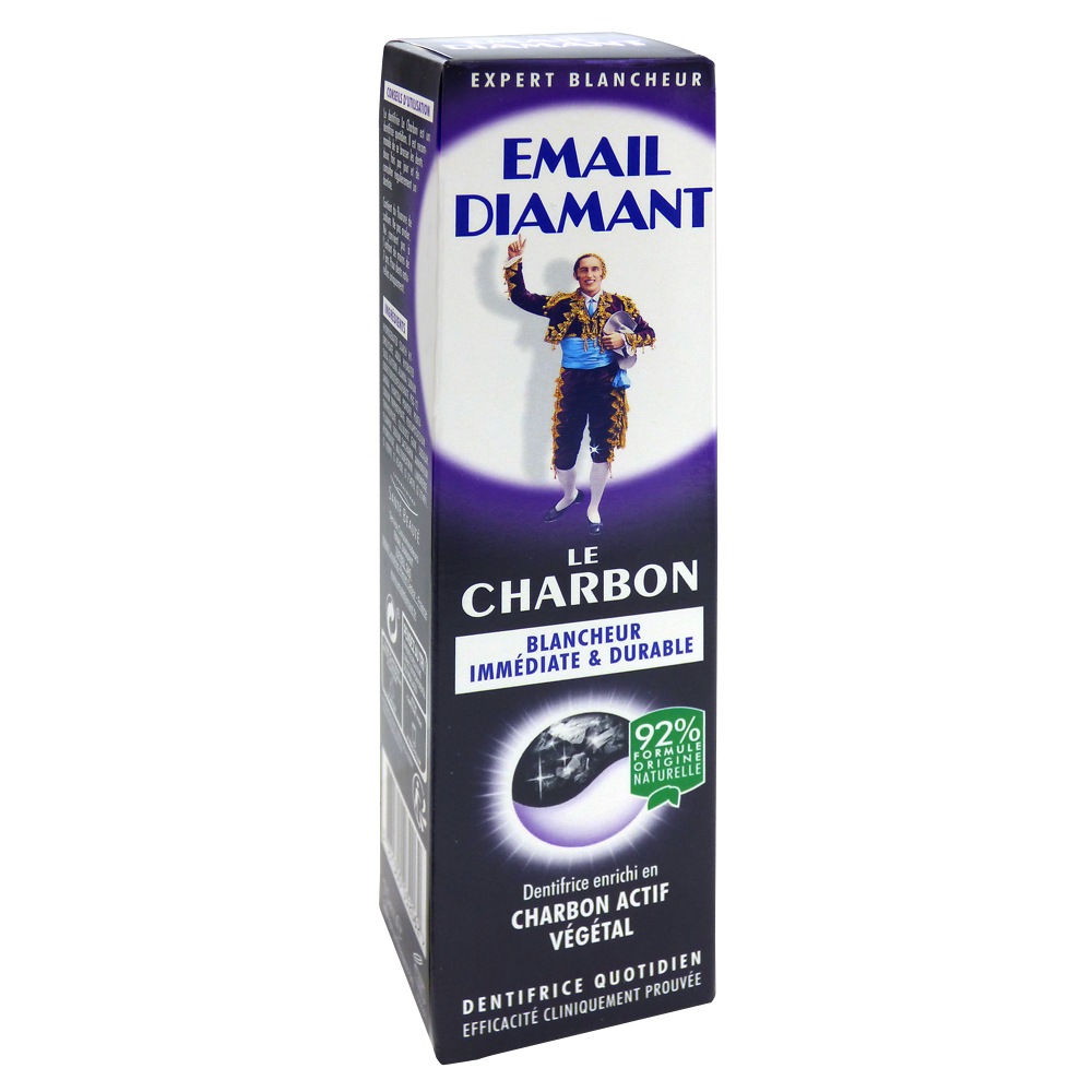 Dentifrice le charbon blancheur immédiate et durable EMAIL DIAMANT, tube de 75ml