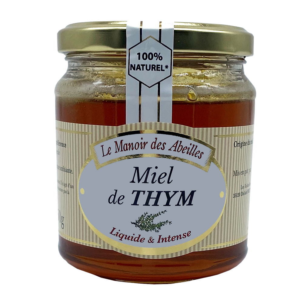 Miel de thym LE MANOIR DES ABEILLES, pot de 350g