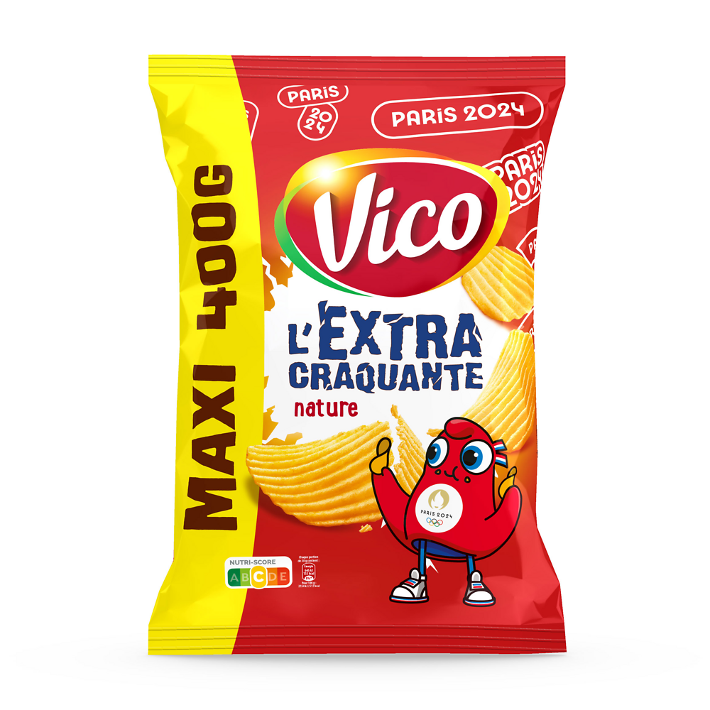 Chips extra craquantes nature salées maxi format VICO, 400g