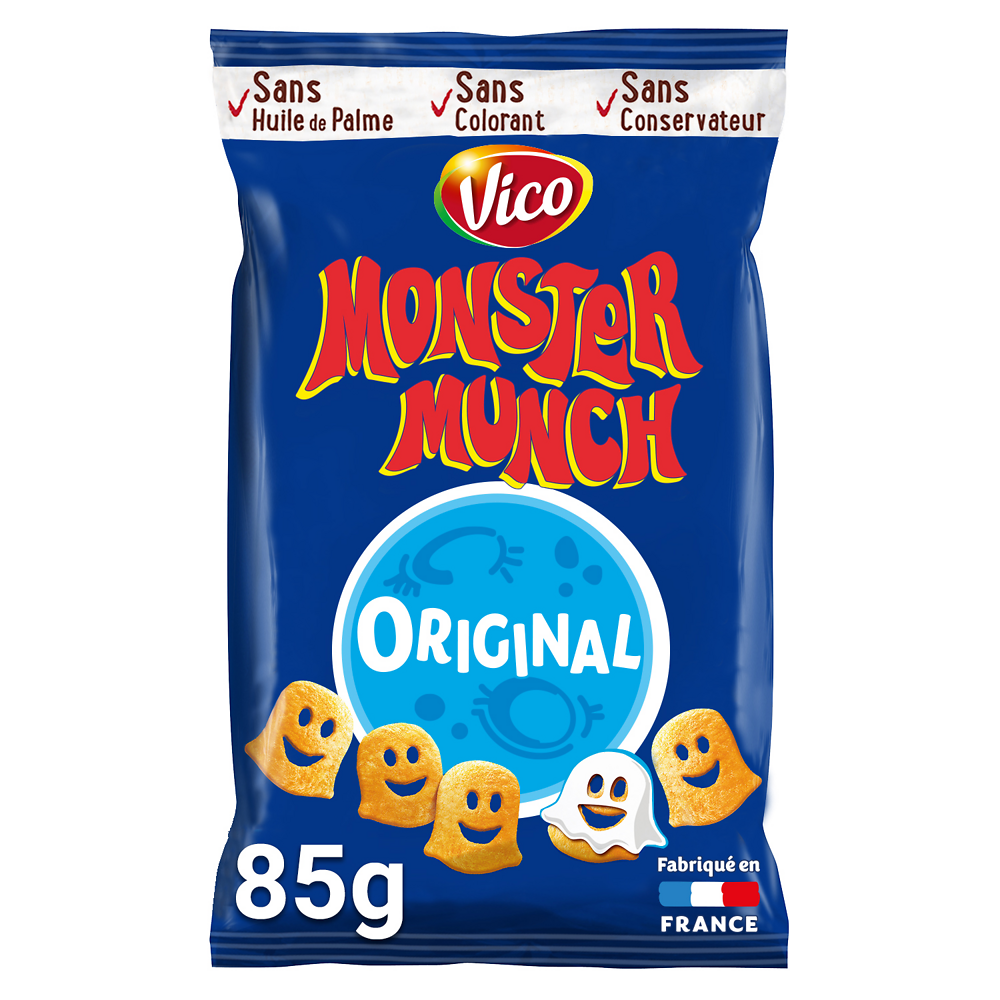 Biscuits apéritifs salés MONSTER MUNCH, sachet de 85g