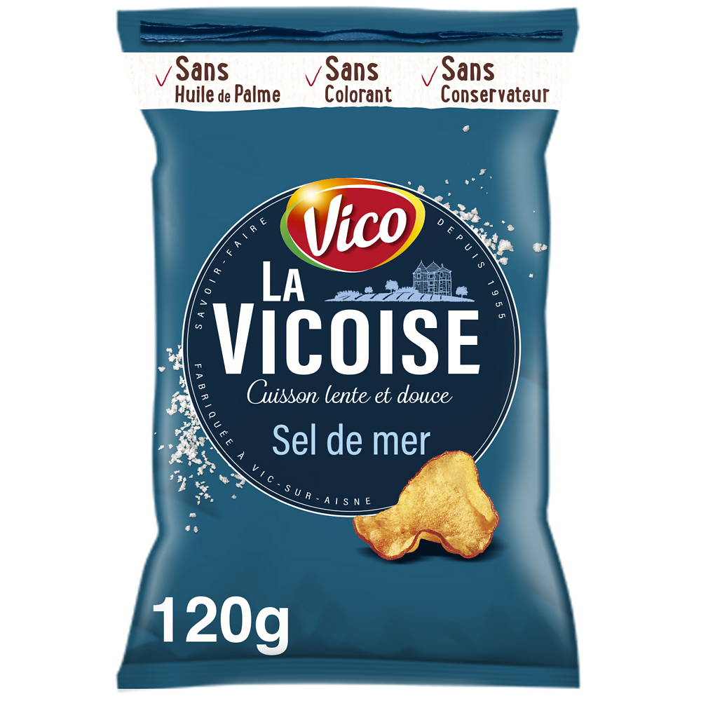 Chips pomme de terre au sel de mer la vicoise VICO 120g