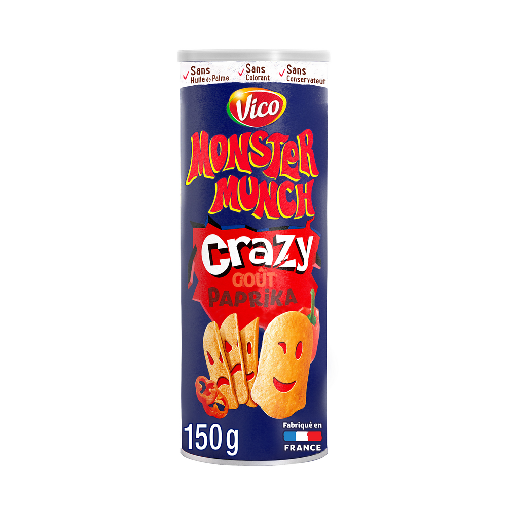 Chips tuiles apéritif goût paprika MONSTER MUNCH CRAZY 150g