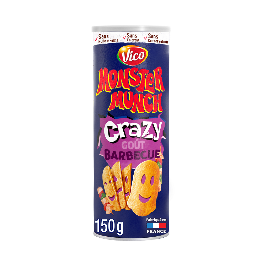 Chips Tuiles goût barbecue MONSTER MUNCH, tubo 150g