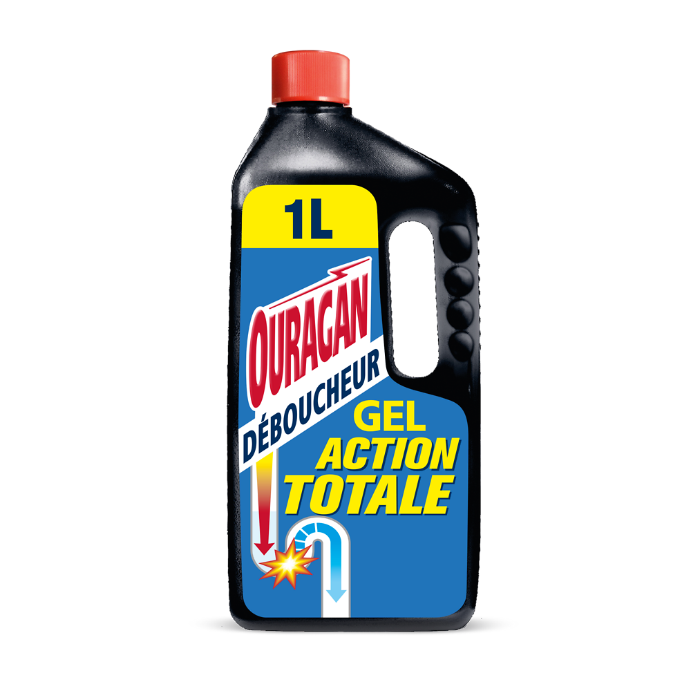 Gel déboucheur action totale OURAGAN, 1l