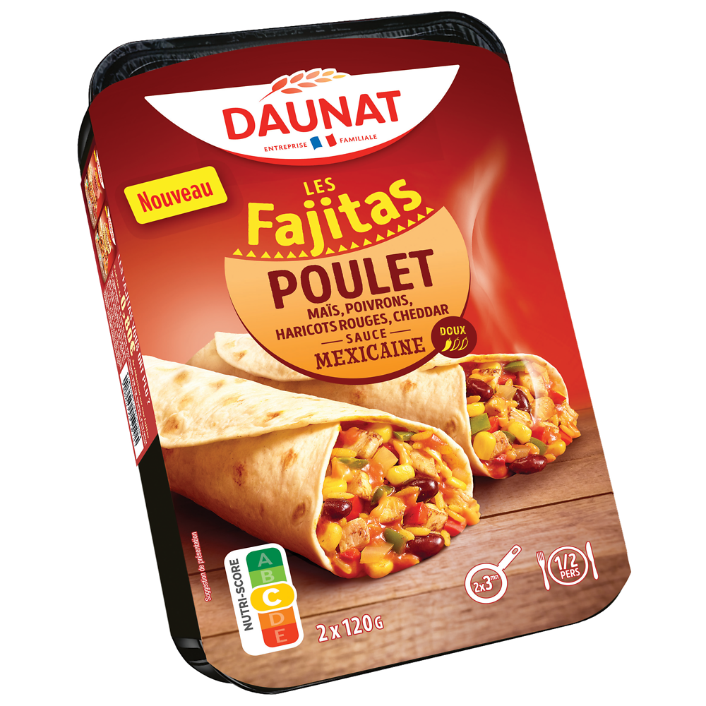 Fajitas poulet sauce Mexicaine DAUNAT 2X120G