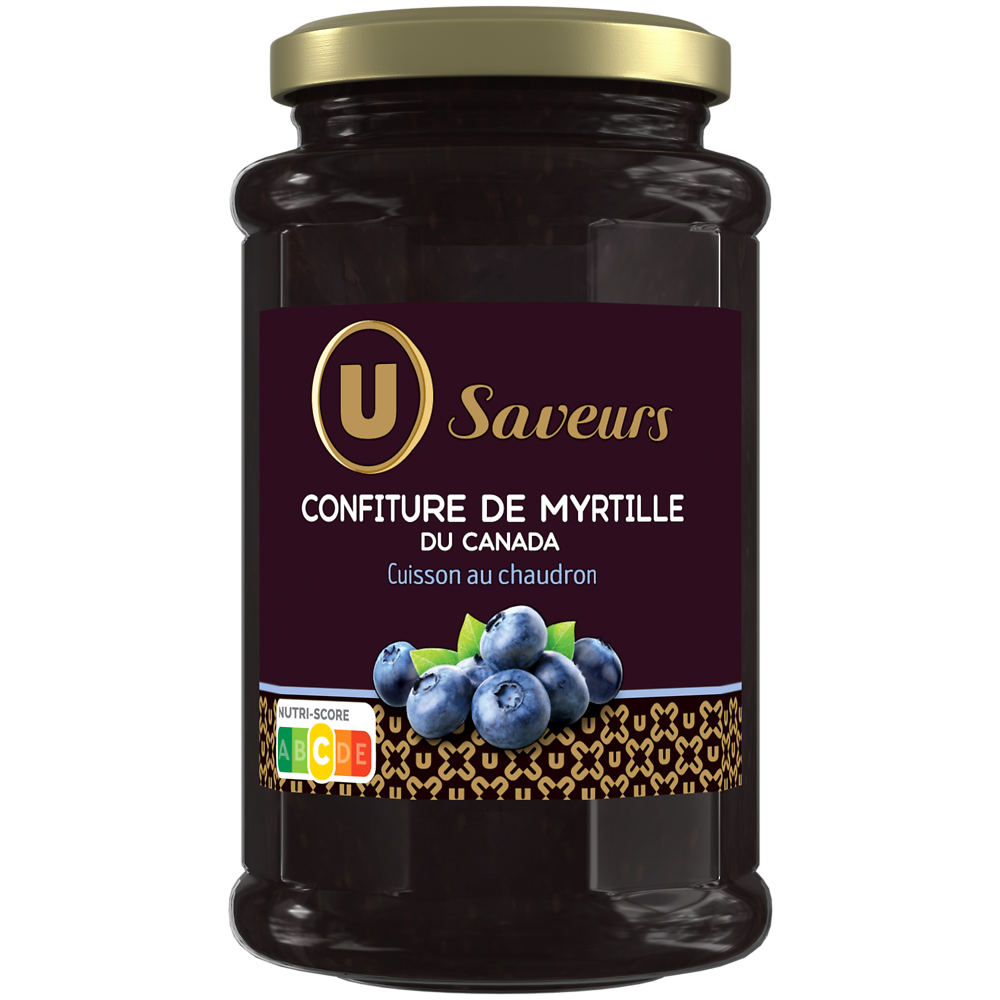 U SAVEURS Confiture de myrtille du Canada  pot de 315g