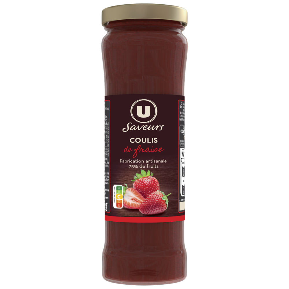 U SAVEURS Coulis de fraises  pot de 220g