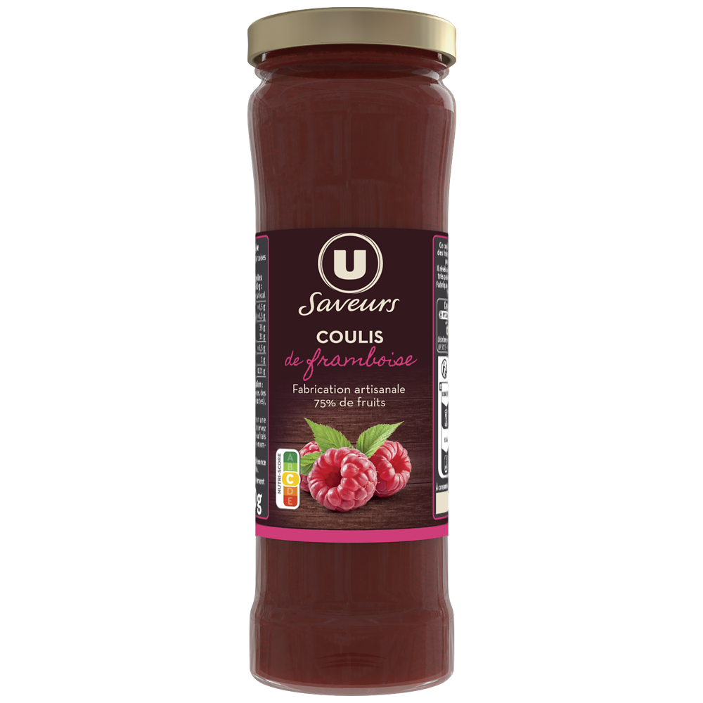 U SAVEURS Coulis de framboises  pot de 220g