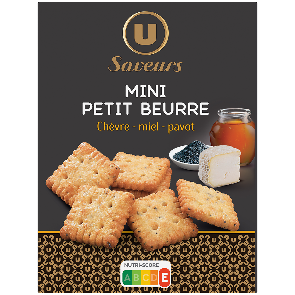 U SAVEURS Mini petit beurre chèvre miel pavot  65g