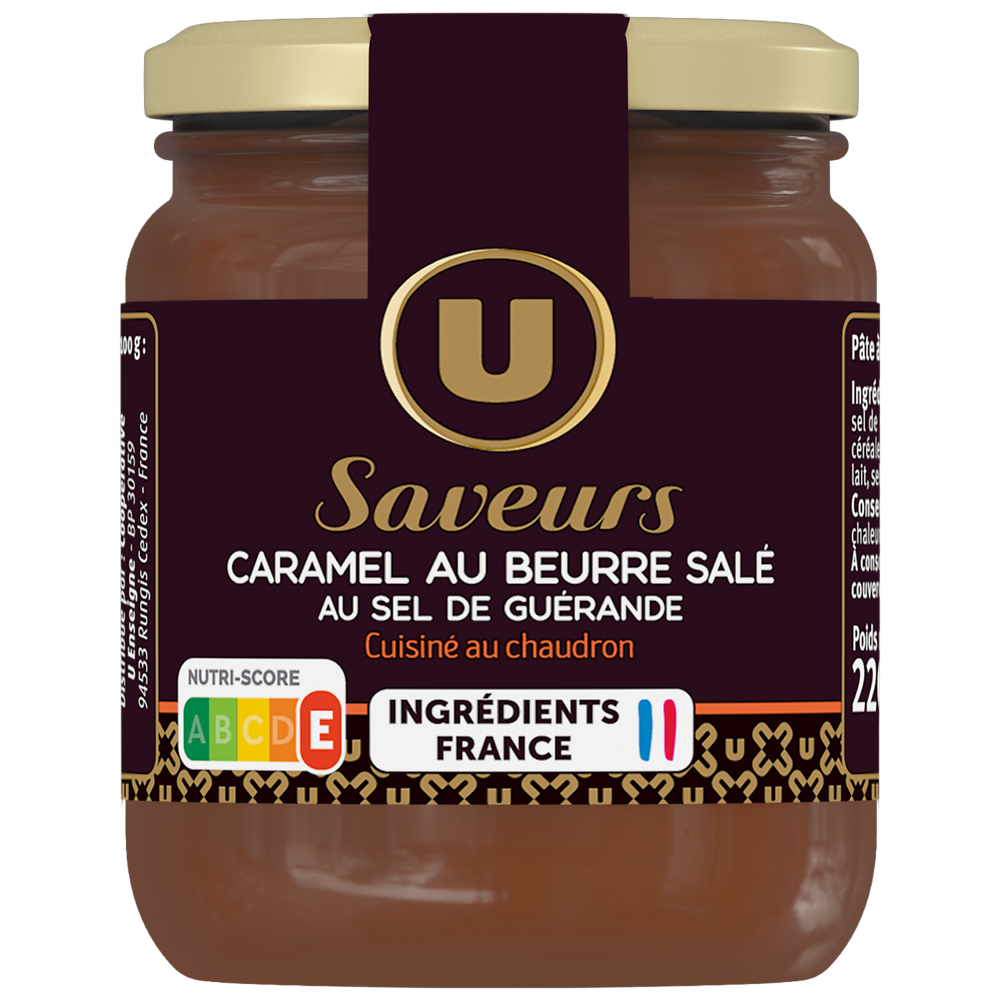 U SAVEURS Caramel au beurre salé au sel de Guérande , 220g