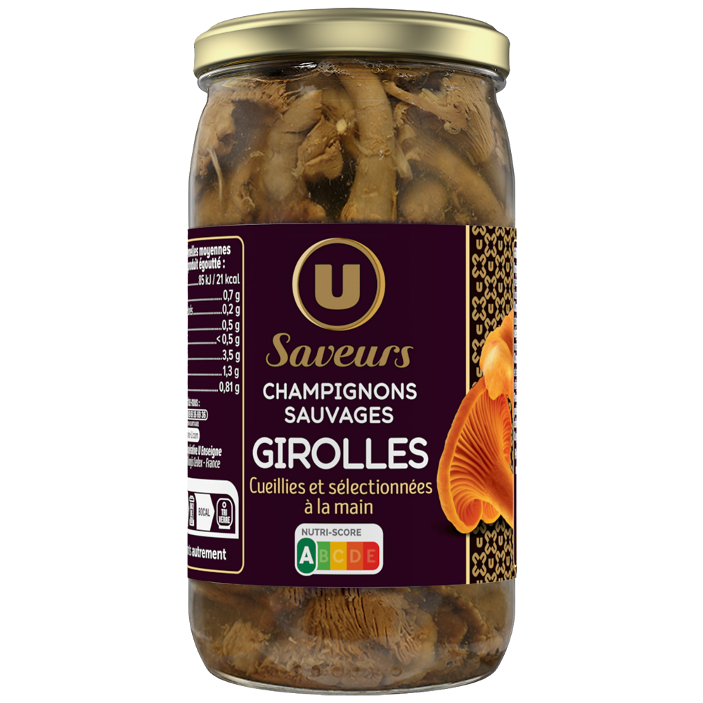 U SAVEURS Girolles champignons sauvages - Bocal de 185g net égoutté