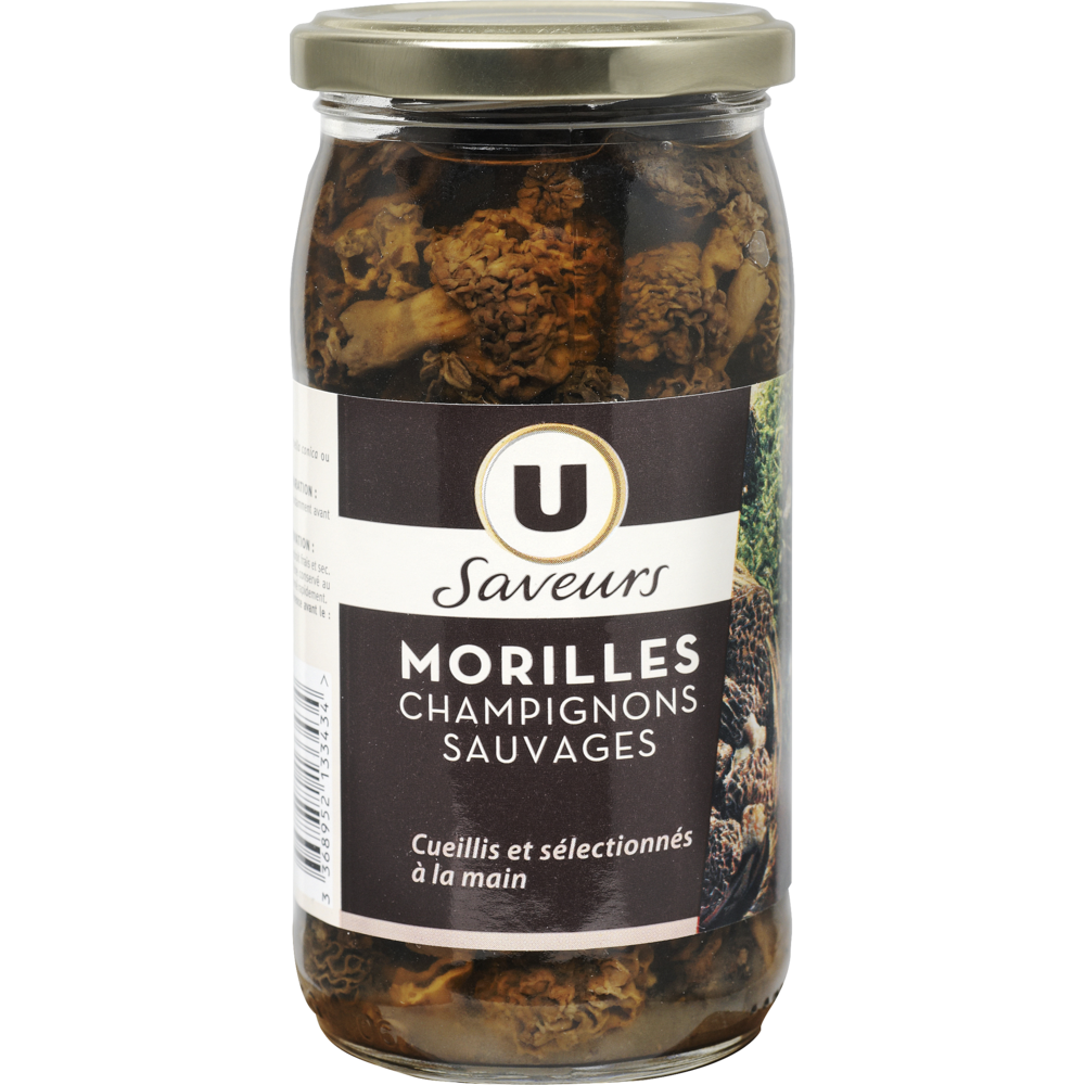 U SAVEURS Morilles champignons sauvages - Bocal de 160g net égoutté