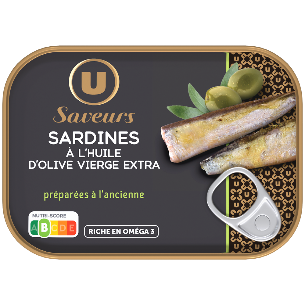 U SAVEURS Sardines millésimées à l'huile d'olive vierge extra , 115g