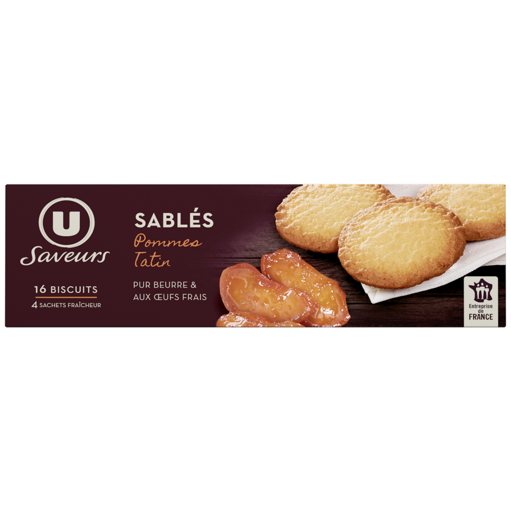 U SAVEURS Biscuits Sablés pommes tatin 120g