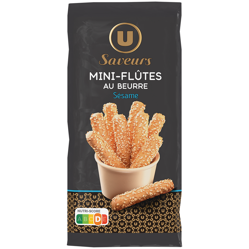 U SAVEURS Mini flûte droite sésame  boîte de 100g