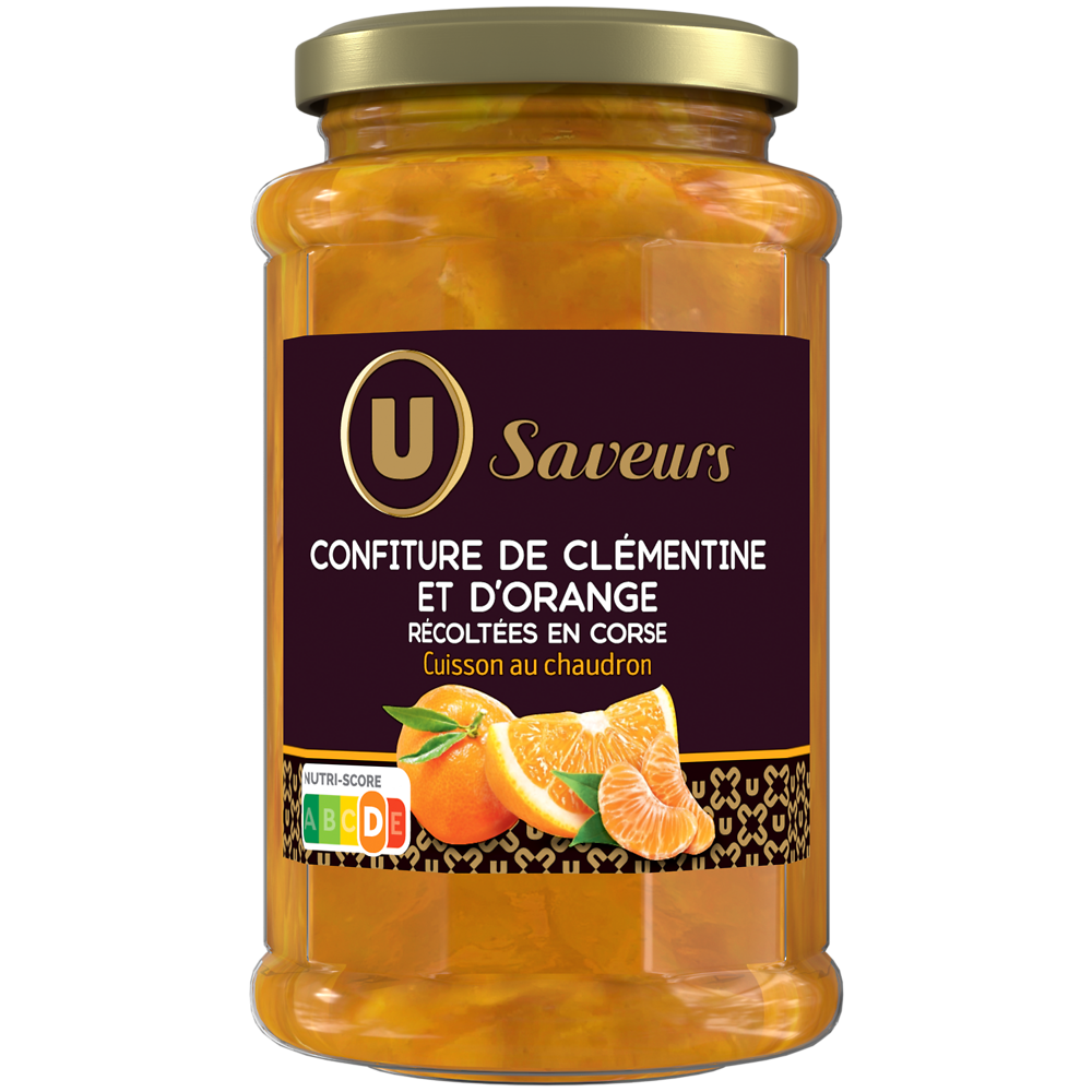 U SAVEURS Confiture de clémentine et d'orange récoltées en Corse  potde 315g