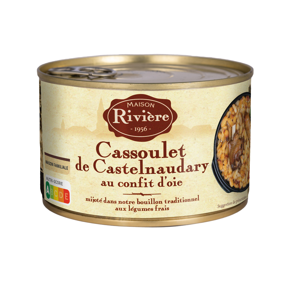 Cassoulet Castelnaudary au confit d'oie MAISON RIVIERE, boîte 1/2, 420g