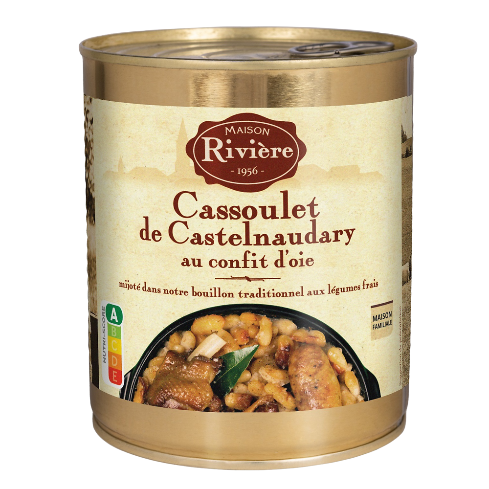 Cassoulet Castelnaudary au confit d'oie MAISON RIVIERE, boîte 4/4, 840g