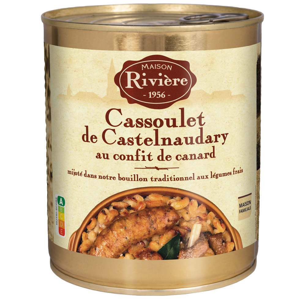 Cassoulet Castelnaudary au confit de canard MAISON RIVIERE, 4/4, 840g