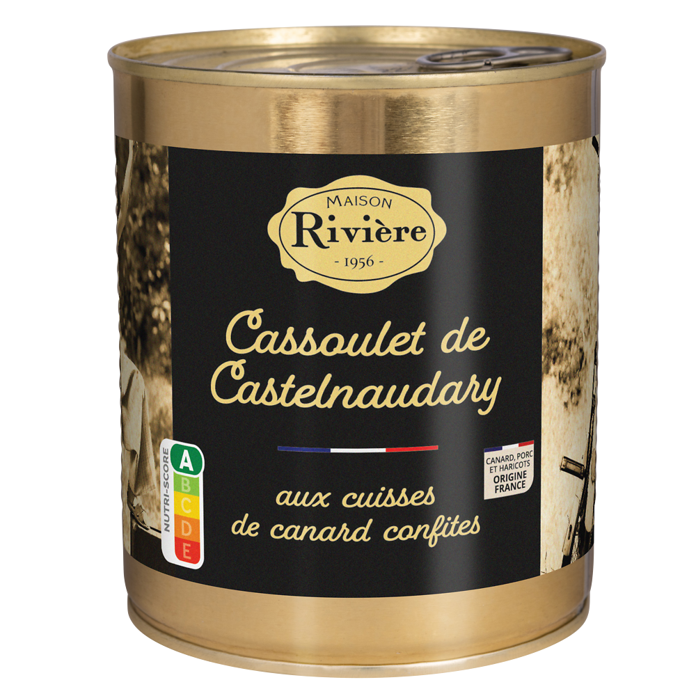 Cassoulet Castelnaudary cuisses canard confites igp MAISON RIVIERE Boîte de 840g