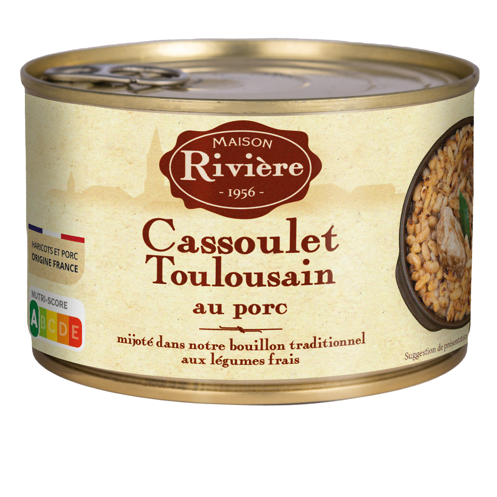 Cassoulet Toulousain au porc MAISON RIVIERE Boîte de 1/2 - 420g