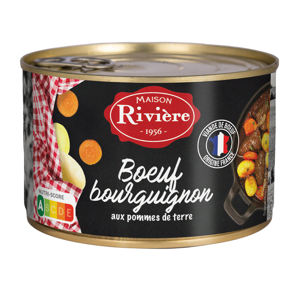 Boeuf bourguignon aux pomme de terre MAISON RIVIERE Boîte de 400g