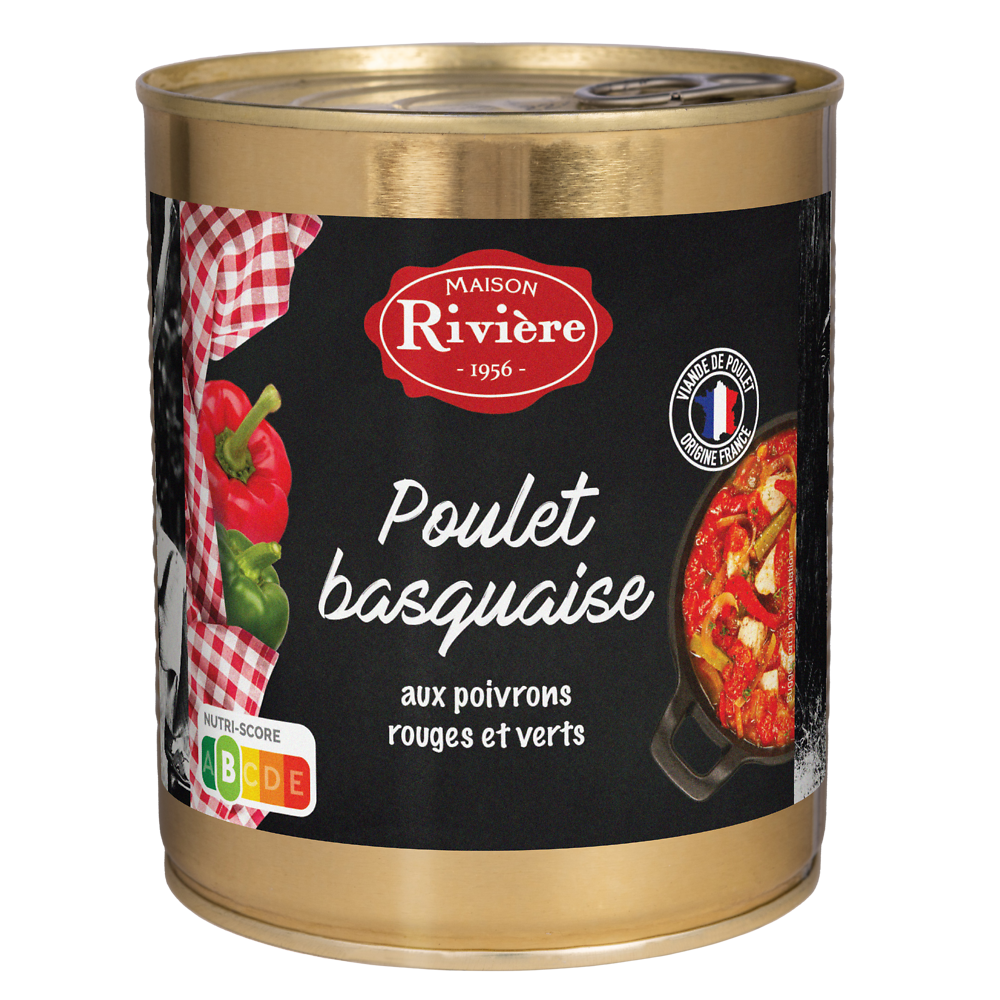 POULET BASQUAISE AUX POIVRONS ROUGES ET VERTS 800g